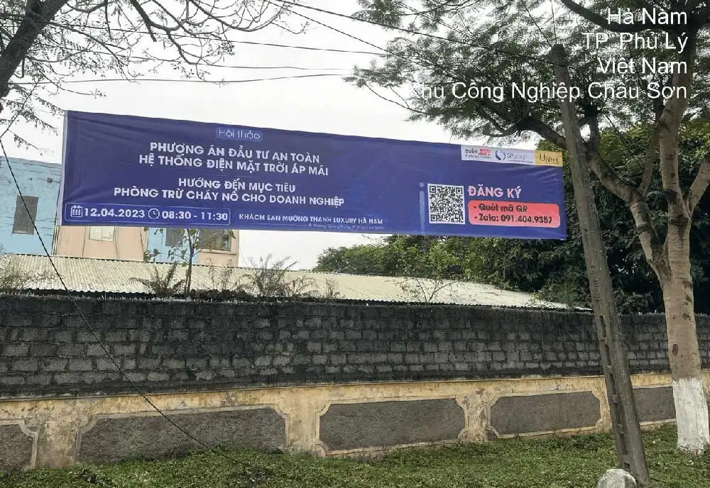 Chiến dịch quảng cáo hội thảo Phương án đầu tư an toàn của Unitek & SP Group tại Hà Nam.