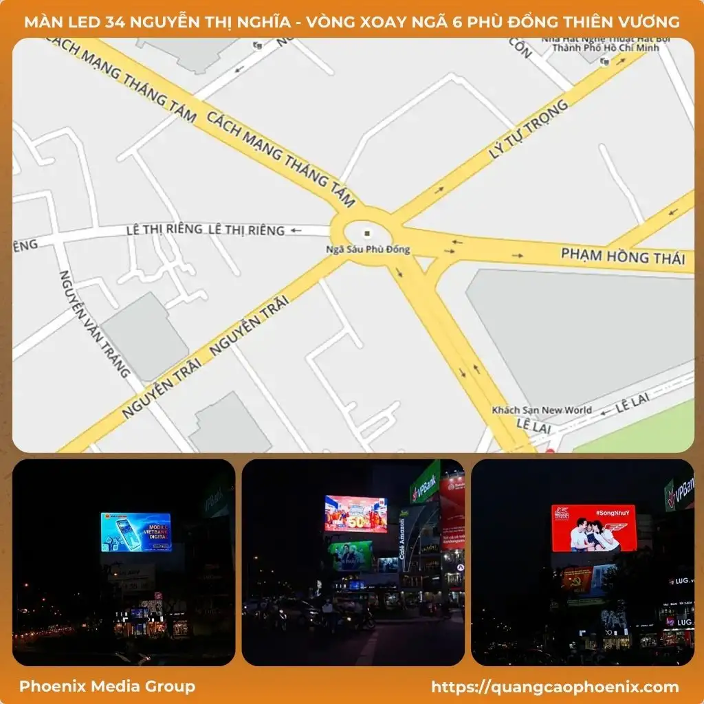 Màn LED 34 Nguyễn Thị Nghĩa – Vòng xoay ngã 6 Phù Đổng Thiên Vương