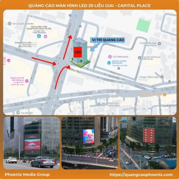 Quảng cáo màn hình LED 29 Liễu Giai – Capital Place1