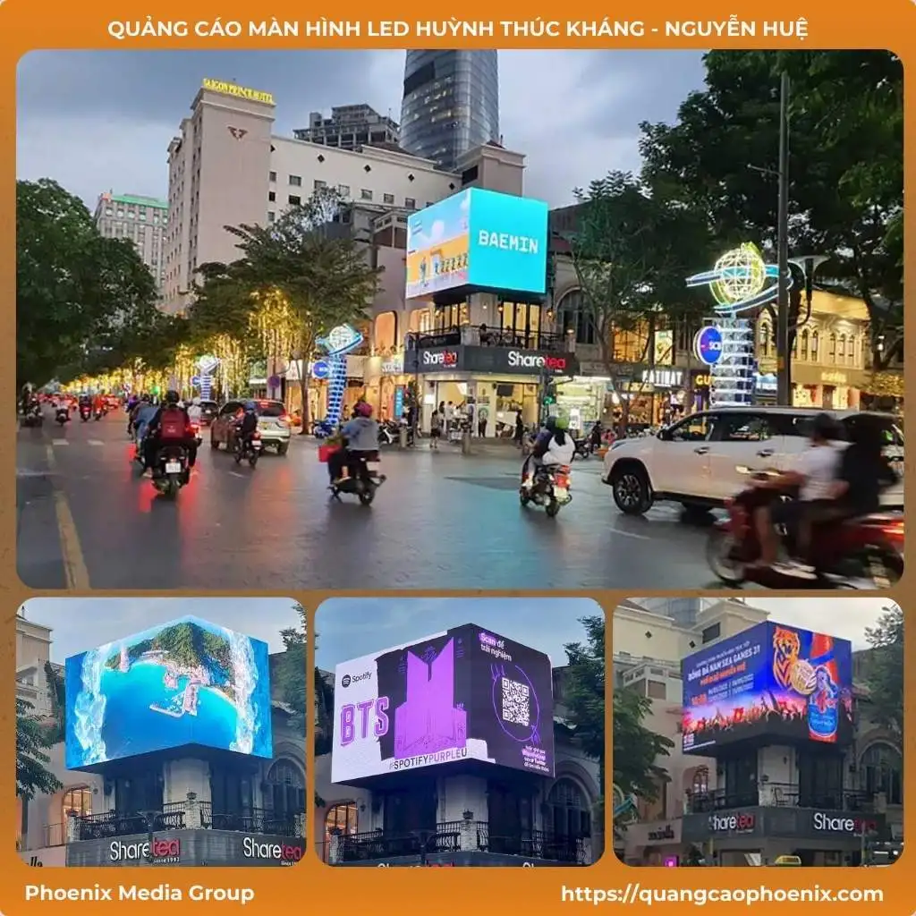 Quảng cáo màn hình LED Huỳnh Thúc Kháng – Nguyễn Huệ