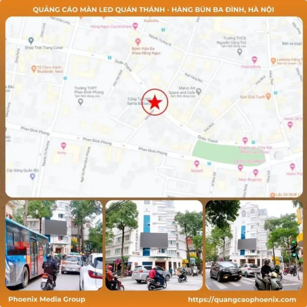 Quảng cáo màn LED Quán Thánh – Hàng Bún Ba Đình, Hà Nội1