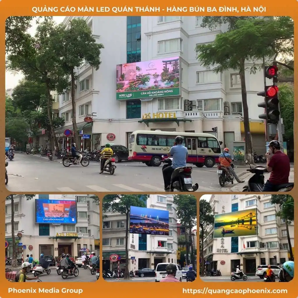Quảng cáo màn LED Quán Thánh – Hàng Bún Ba Đình, Hà Nội