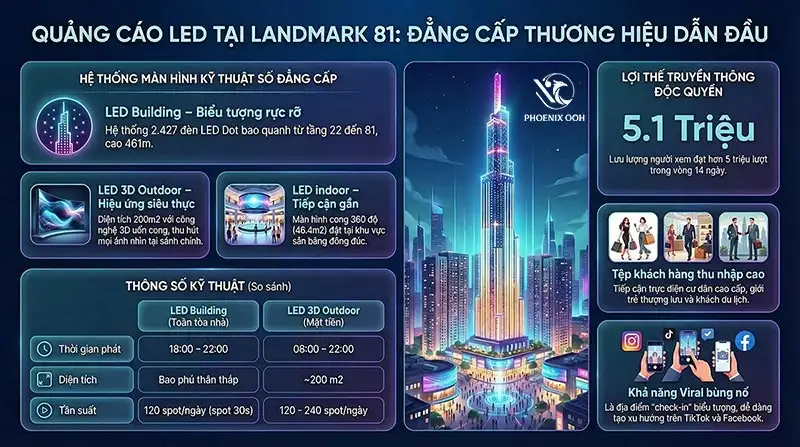 Quảng cáo màn hình LED 3D tại Vincom Landmark 81