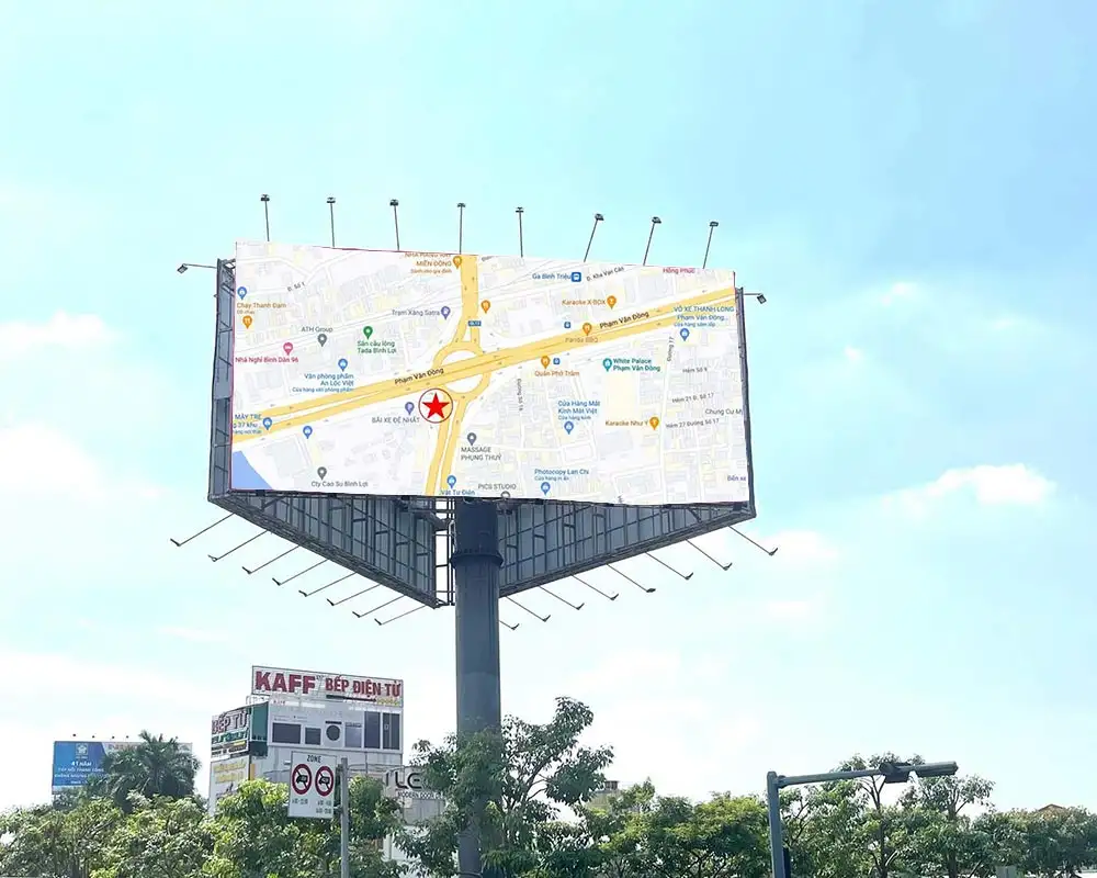 Billboard trụ 3 mặt tại nút giao Cầu vượt – Vòng xoay Bình Lợi, TPHCM