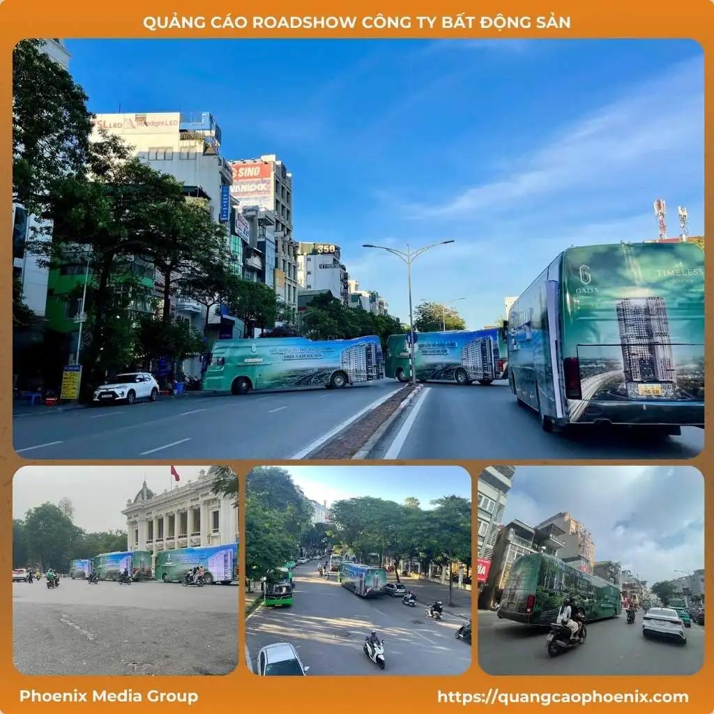 Quảng cáo roadshow 45 chỗ cho công ty bất động sản 2 Tổ chức roadshow công ty bất động sản
