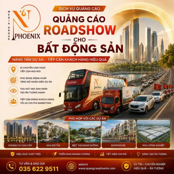 3 Quảng cáo roadshow 45 chỗ cho công ty bất động sản