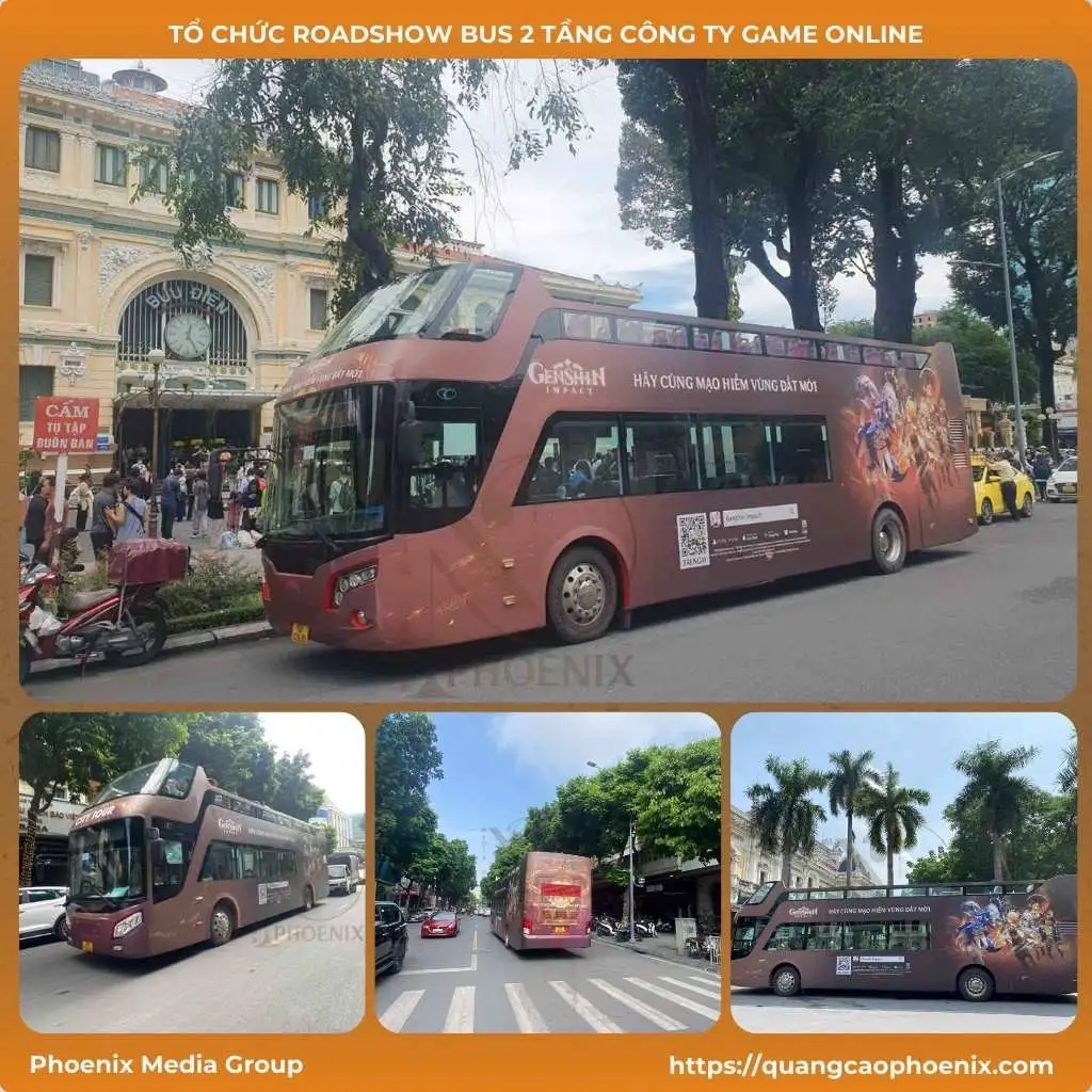 Quảng cáo roadshow bus 2 tầng cho công ty game online