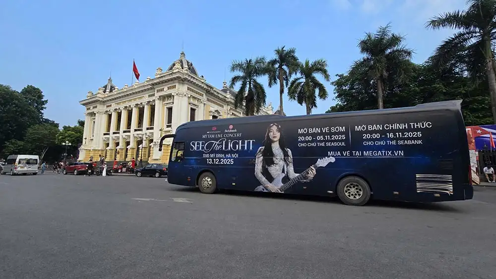 DỰ ÁN ROADSHOW BUS TOUR “THE LIGHT CITY TOUR” – CHIẾN DỊCH QUẢNG BÁ LIVE CONCERT SEE THE LIGHT ẤN TƯỢNG CỦA MỸ TÂM TẠI HÀ NỘI