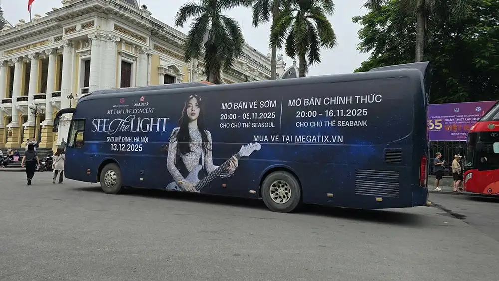 DỰ ÁN ROADSHOW BUS TOUR “THE LIGHT CITY TOUR” – CHIẾN DỊCH QUẢNG BÁ LIVE CONCERT SEE THE LIGHT ẤN TƯỢNG CỦA MỸ TÂM TẠI HÀ NỘI