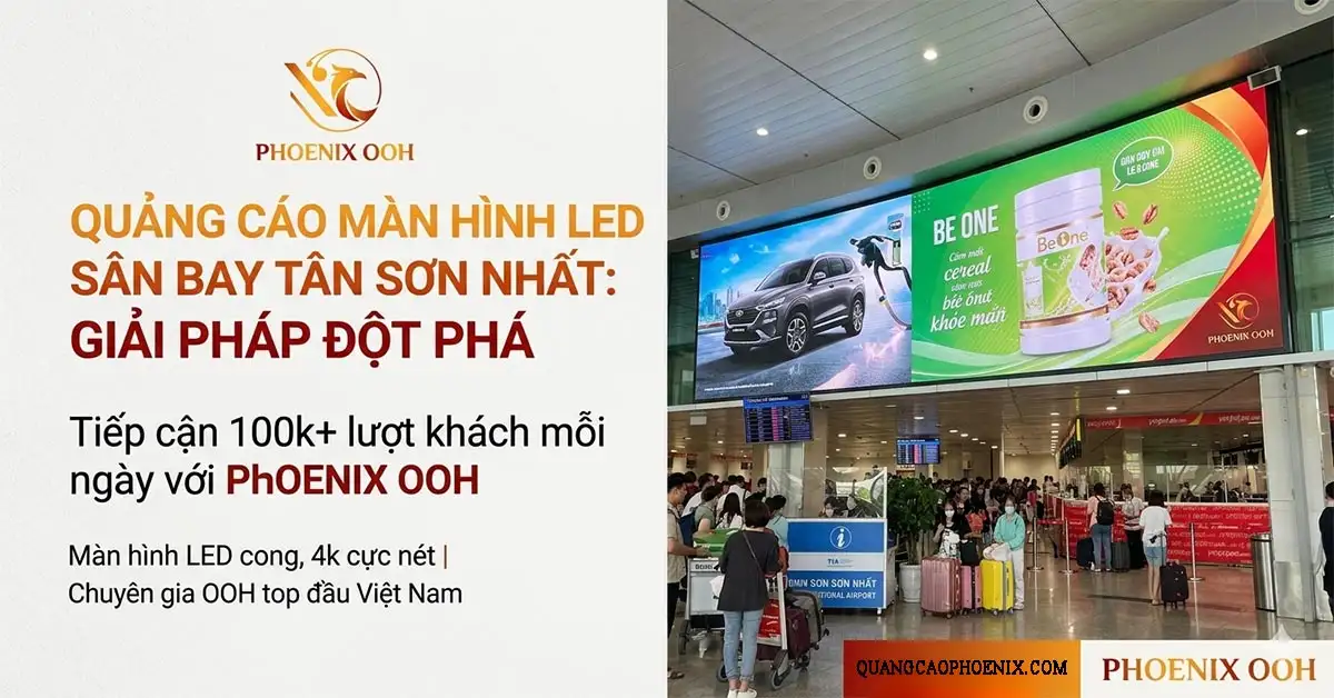 Quảng cáo màn hình LED sân bay Tân Sơn Nhất: Chiến lược tiếp cận triệu khách VIP