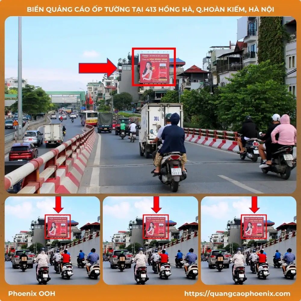 Biển quảng cáo ốp tường tại 413 Hồng Hà, Q.Hoàn Kiếm, Hà Nội