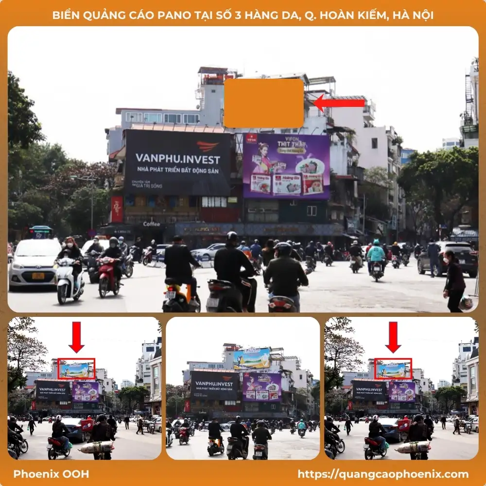 Biển quảng cáo Pano tại số 3 Hàng Da, Q. Hoàn Kiếm, Nà Nội