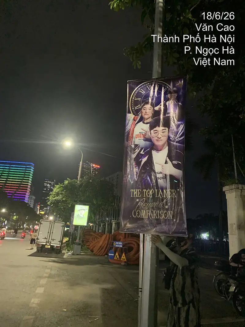 Chiến Dịch Treo Phướn Đường Phố Tôn Vinh Thần Tượng Esports Zeus Tại Hà Nội