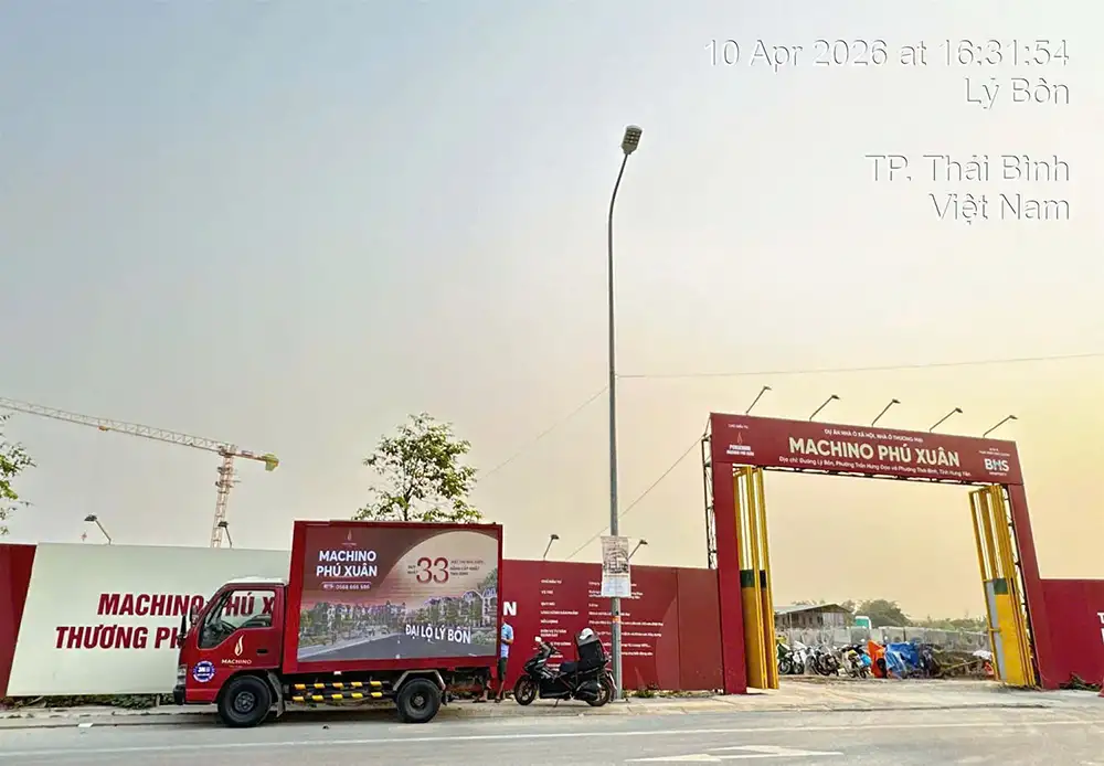 Roadshow Xe Tải LED Quảng Bá Bất Động Sản Machino Phú Xuân Tại Thái Bình