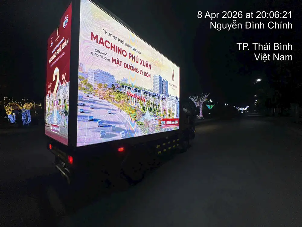 Roadshow Xe Tải LED Quảng Bá Bất Động Sản Machino Phú Xuân Tại Thái Bình