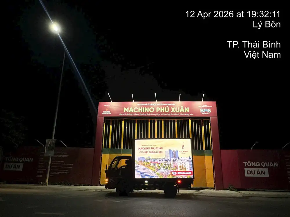 Roadshow Xe Tải LED Quảng Bá Bất Động Sản Machino Phú Xuân Tại Thái Bình