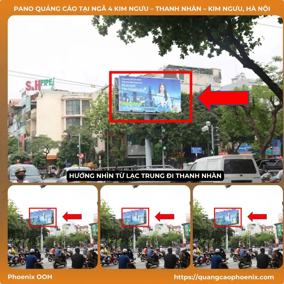 Pano quảng cáo tại ngã 4 Kim Ngưu – Thanh Nhàn – Kim Ngưu, Q. Hai Bà Trưng, Hà Nội