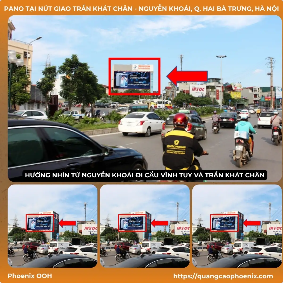 Pano quảng cáo tại nút giao Trần Khát Chân – Nguyễn Khoái, Hà Nội