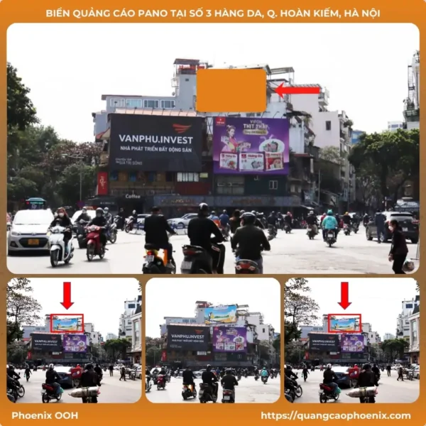 Biển quảng cáo Pano tại số 3 Hàng Da, Q. Hoàn Kiếm, Nà Nội