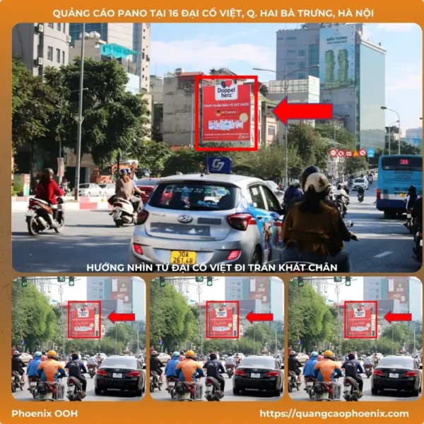 Quảng cáo Pano tại 16 Đại Cồ Việt, Q. Hai Bà Trưng, Hà Nội