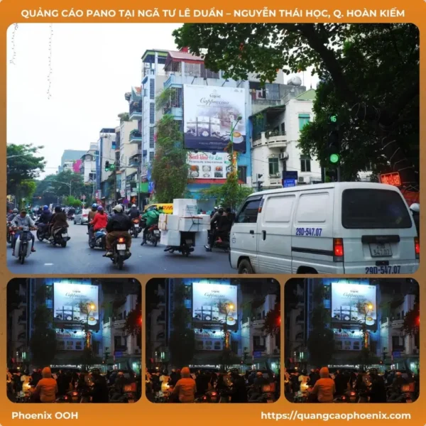 Quảng cáo Pano tại ngã 4 Lê Duẩn – Nguyễn Thái Học, Q. Hoàn Kiếm, Hà Nội