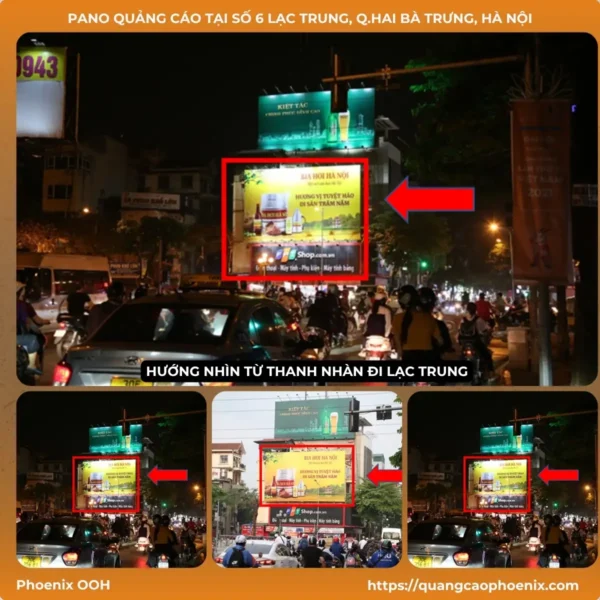 Quảng cáo pano tại số 6 Lạc Trung, Q.Hai Bà Trưng, Hà Nội