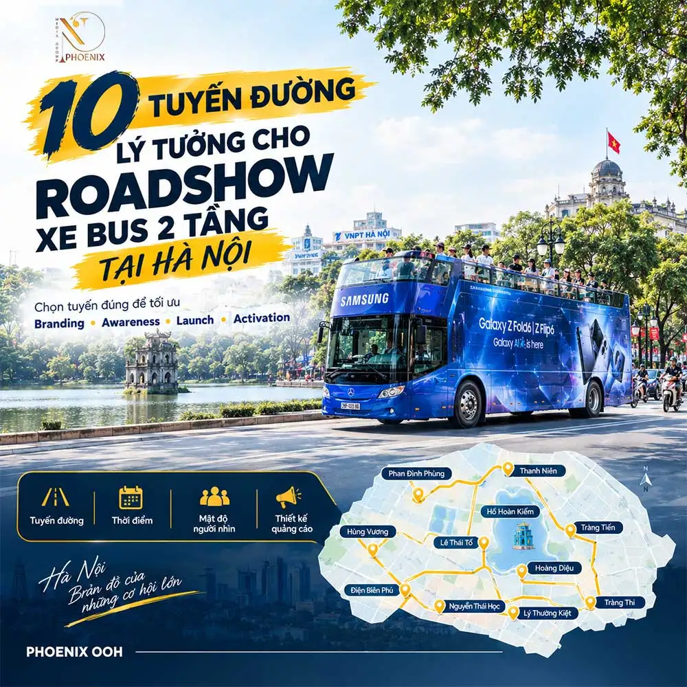 10 tuyến đường lý tưởng cho roadshow xe bus 2 tầng tại Hà Nội