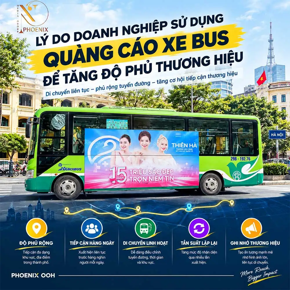 Lý do doanh nghiệp sử dụng quảng cáo xe bus để tăng độ phủ thương hiệu