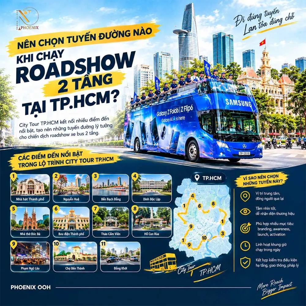 Nên chọn tuyến đường nào khi chạy Roadshow 2 tầng tại TP.HCM?