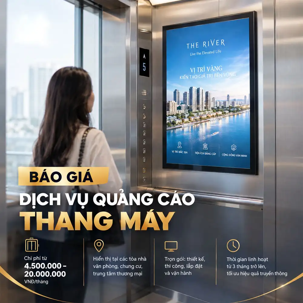 Báo giá dịch vụ quảng cáo thang máy